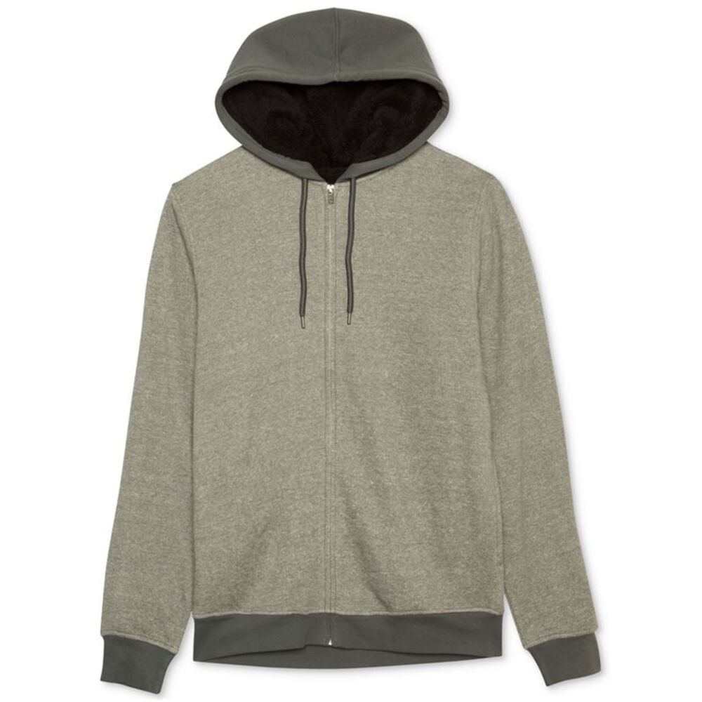 Jem Mens Sherpa-Lined Hoodie Sweatshirt, Grey, S, DM